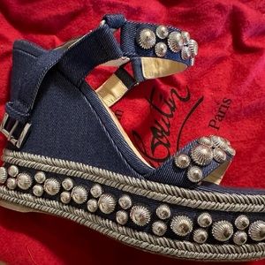 Louboutin Denim wedges